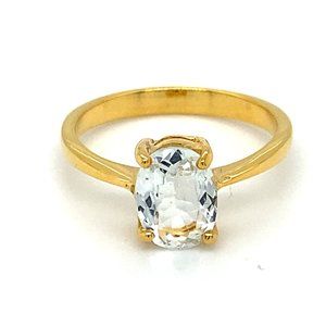 Aquamarine 1.47ct Solid 14K Yellow Gold Ring